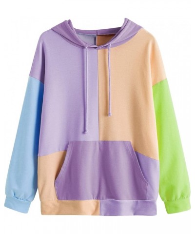 Womens Long Sleeve Floral Print Pullover Hoodie Sweatshirt Tops Purple Blue Green $17.09 Hoodies & Sweatshirts