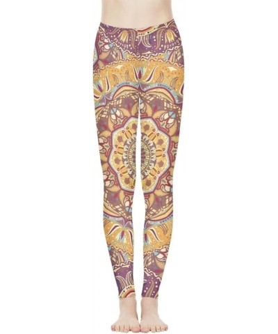 Women Workout Pants Athletic Works Yoga Pants Full Length Sports Leggings Art Mandala Print $12.17 Leggings