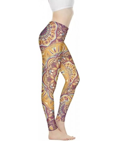 Women Workout Pants Athletic Works Yoga Pants Full Length Sports Leggings Art Mandala Print $12.17 Leggings