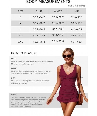 Tankini Bathing Suits for Women Tummy Control V Neck Two Piece Swimsuits Vintage Swimdress Modest Swimwear Wine Red $16.63 Sw...