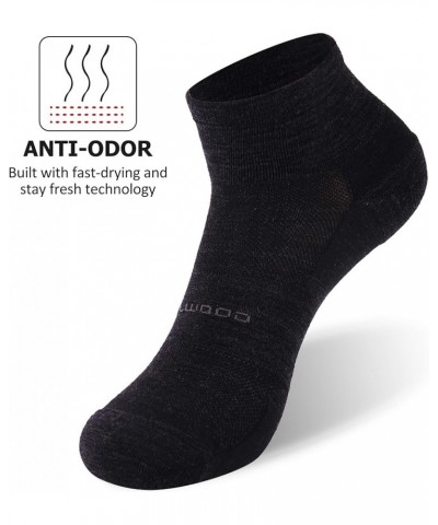 No Show Athletic Socks, ZEALWOOD Unisex Merino Wool Ultra-Light Running Tennis Golf Socks,1/3 Pairs 3 Pairs-black-quarter-n $...