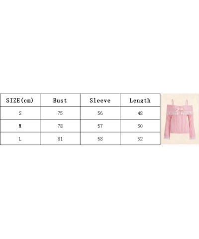 Women Cold Shoulder Sweaters Long Sleeve Contrast Lace Knit Pullovers Bow Front Jumper Slim Fit Tops White $11.87 Sweaters