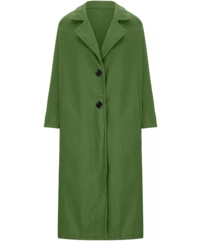 Womens Coatigan Plus Size Notched Collar Loose Fit Trench Coats Knee Length Solic Lounge Overcoat Green 4 $11.39 Coats