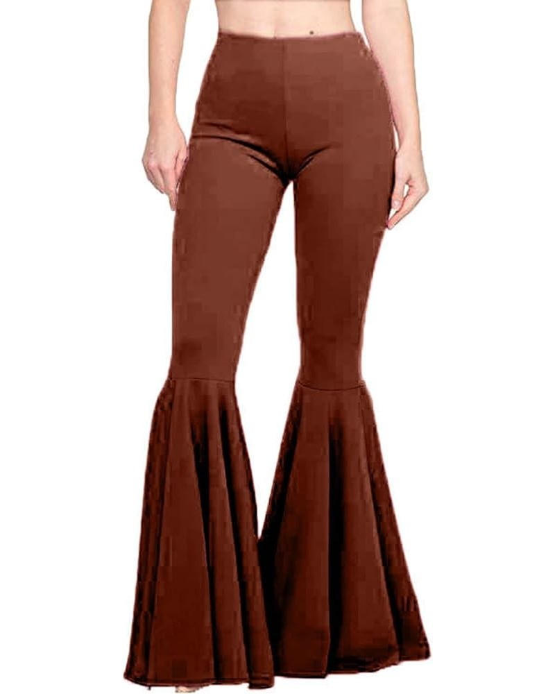 Women's Fashion Flare Yoga Leggings High Waist Wide Leg Bell Bottom Trousers Stretch Palazzo Pants Coffe $13.24 Pants