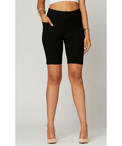 Premium Women's Stretch Ponte Pants - Wear to Work - Dressy Leggings Bermuda Short - Revolve - Black $23.17 Others