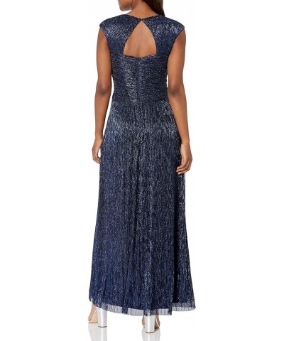 Women's Metallic Pleat Ballgown Navy Night $64.08 Dresses