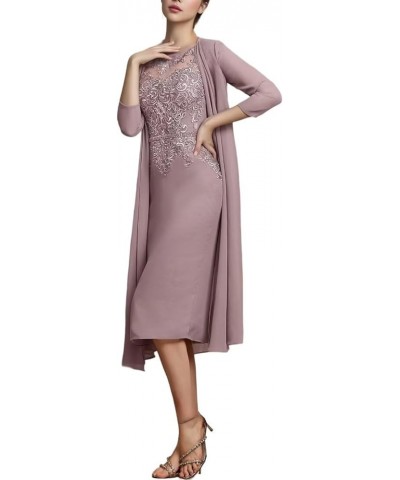 Mother of The Bride Dresses Tea Length Grandmother of The Bride Dresses Wedding Guest Groom Dress Jacket Taupe $41.24 Dresses