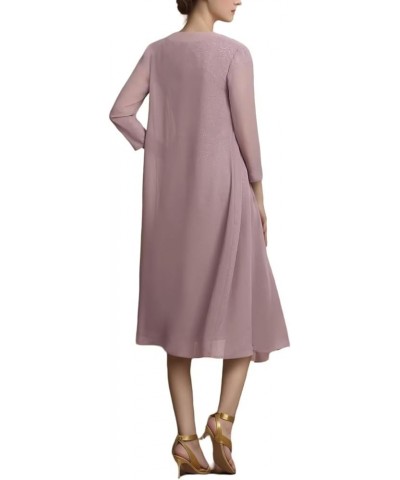 Mother of The Bride Dresses Tea Length Grandmother of The Bride Dresses Wedding Guest Groom Dress Jacket Taupe $41.24 Dresses