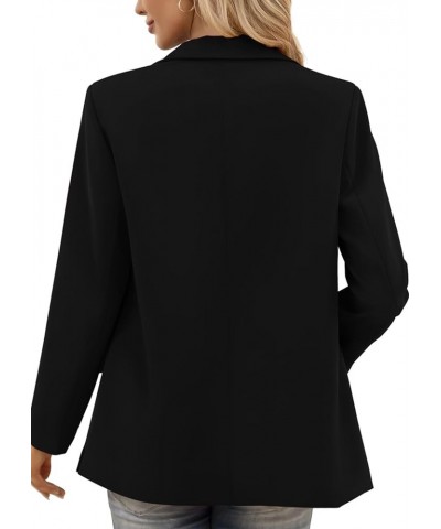 Women's Casual Blazers Open Front Long Sleeve Work Suit Office Blazer Lapel Button Jacket with Pockets Black $13.99 Suits