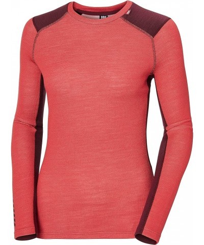 Womens LIFA Merino Midweight Crew Base Layer Shirt Small 101 Poppy Red $40.03 Activewear