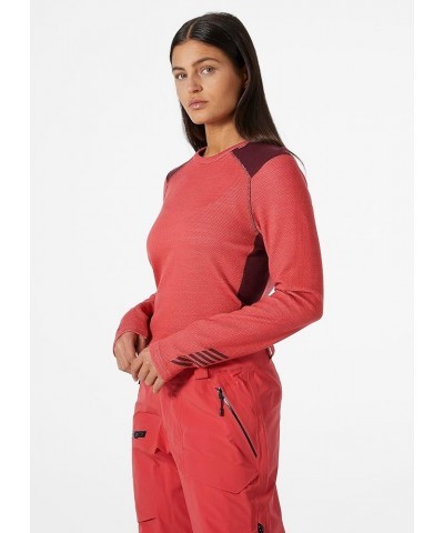 Womens LIFA Merino Midweight Crew Base Layer Shirt Small 101 Poppy Red $40.03 Activewear