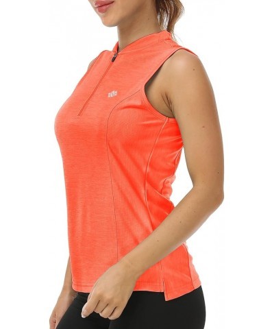 Women's Sleeveless Tennis Shirt Golf Shirts for Women Quick Dry Pickleball Shirts UPF 50+ Sportswear T-Shirts with Zipper Ora...