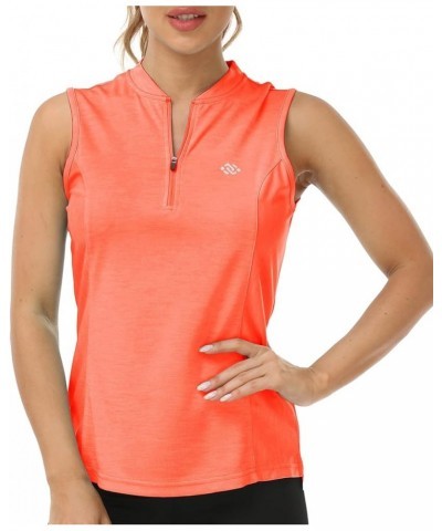 Women's Sleeveless Tennis Shirt Golf Shirts for Women Quick Dry Pickleball Shirts UPF 50+ Sportswear T-Shirts with Zipper Ora...