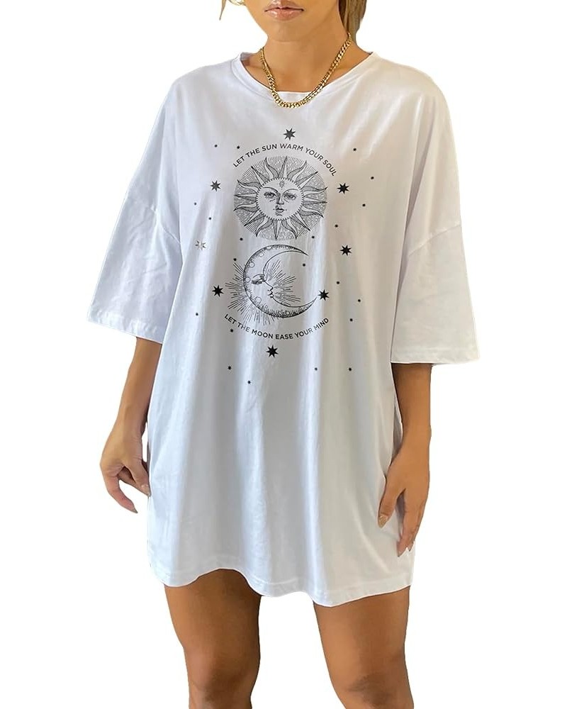 Graphic Tees for Women Summer Casual Letter Print Short Sleeve T Shirt Loose Oversized Tee Tops White Graphic Print $13.74 T-...