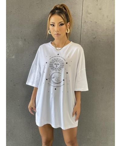 Graphic Tees for Women Summer Casual Letter Print Short Sleeve T Shirt Loose Oversized Tee Tops White Graphic Print $13.74 T-...