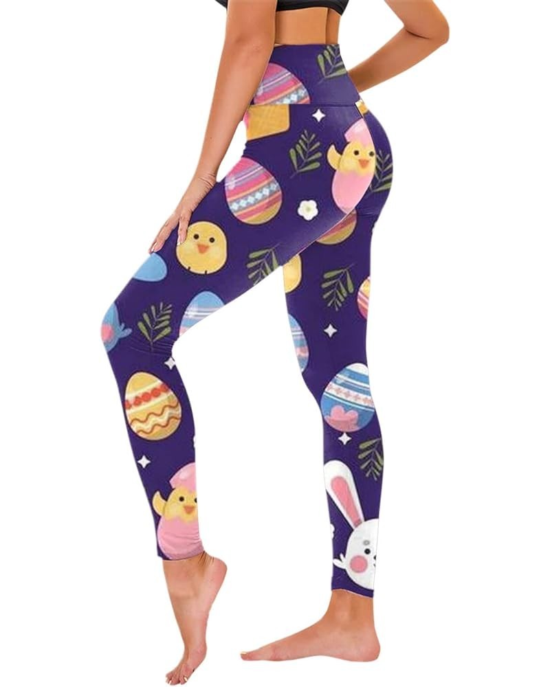 Happy Easter Day Women's Leggings Tummy Control Casual Easter Day Print Workout Leggings Loose Fit Comfort Athletic Pants F01...