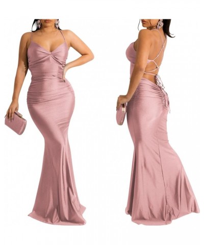 Sexy Dress for Women Party Club Night Clubwear Rhinestone Applique Long Dress C-pink $20.69 Dresses