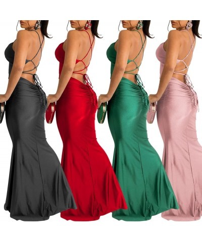 Sexy Dress for Women Party Club Night Clubwear Rhinestone Applique Long Dress C-pink $20.69 Dresses