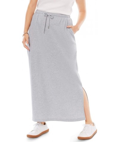 Women's Plus Size Petite Sport Knit Side-Slit Skirt Purple Orchid $17.23 Skirts