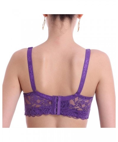 Minimizer Bras for Women Full Coverage Underwire Bras Plus Size,Lifting Lace Trim Bra for Heavy Breast Compression Bras Z2402...