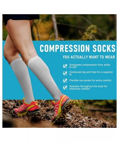 Graduated Medical Compression Socks for Women&Men Circulation Recovery-Knee High Supports Running Athletic Socks Multi011 Lar...