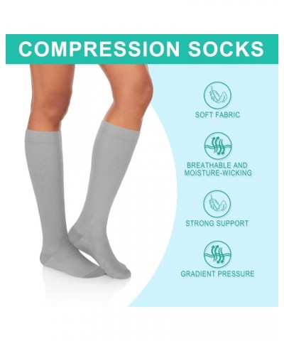 Graduated Medical Compression Socks for Women&Men Circulation Recovery-Knee High Supports Running Athletic Socks Multi011 Lar...