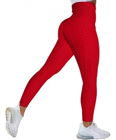 Seamless Butt Lifting Leggings for Women Scrunch High Waist Compression Workout Yoga Pants Red $13.24 Activewear