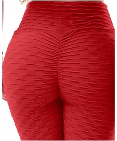 Seamless Butt Lifting Leggings for Women Scrunch High Waist Compression Workout Yoga Pants Red $13.24 Activewear