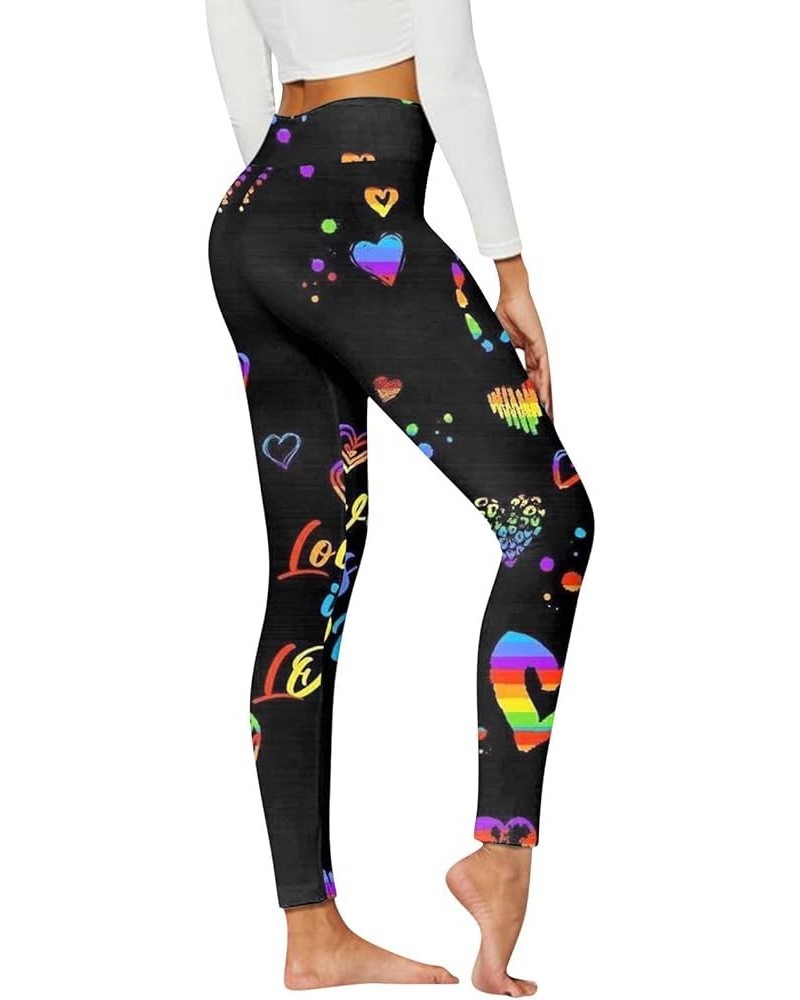 Women's Valentines Day Leggings Tights Love with Hearts Soft Leggings Workout High Waisted Compression Yoga Pants D_r $10.32 ...