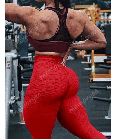 Seamless Butt Lifting Leggings for Women Scrunch High Waist Compression Workout Yoga Pants Red $13.24 Activewear