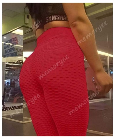 Seamless Butt Lifting Leggings for Women Scrunch High Waist Compression Workout Yoga Pants Red $13.24 Activewear