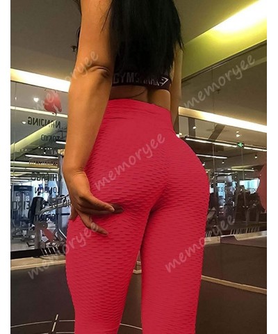 Seamless Butt Lifting Leggings for Women Scrunch High Waist Compression Workout Yoga Pants Red $13.24 Activewear