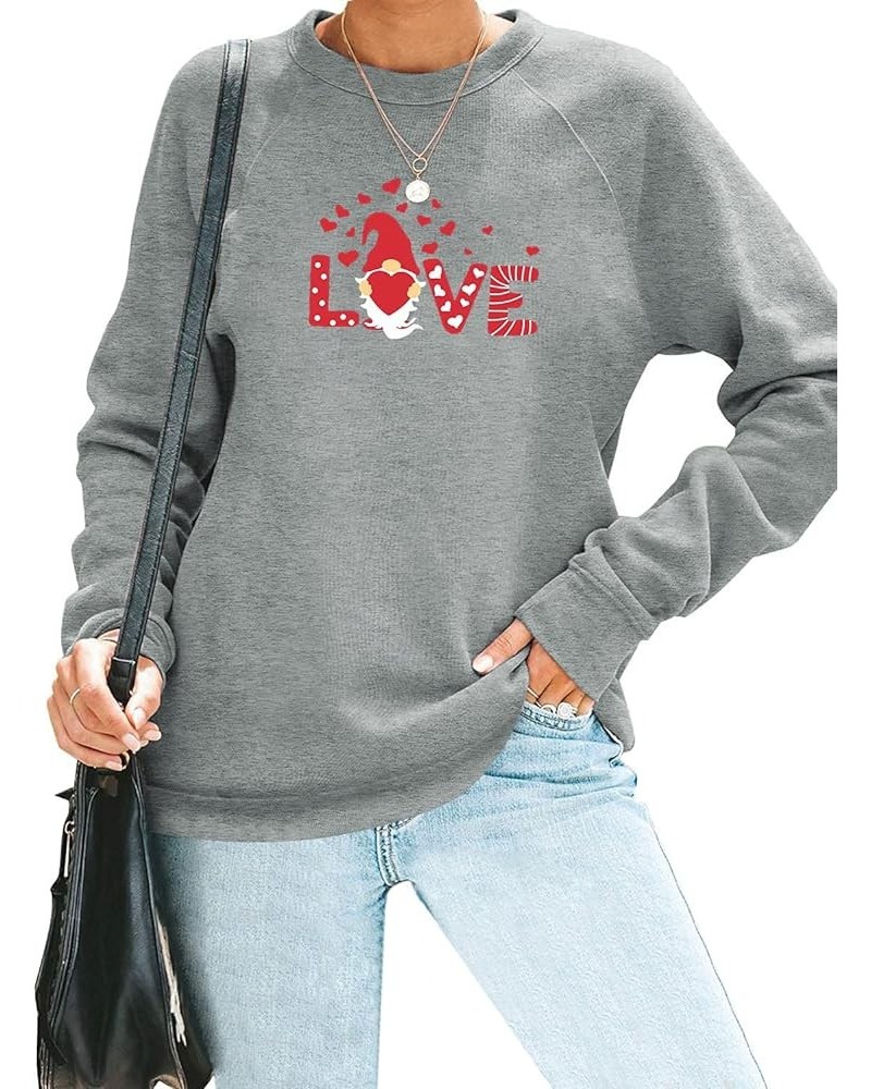 Sweatshirts for Women Casual Long Sleeve Crewneck Pullover Hoodies Cute Graphic Cotton Tops 08-grey $12.00 Hoodies & Sweatshirts