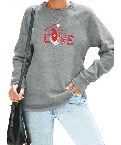 Sweatshirts for Women Casual Long Sleeve Crewneck Pullover Hoodies Cute Graphic Cotton Tops 08-grey $12.00 Hoodies & Sweatshirts