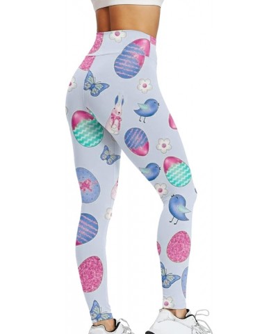 High Waisted Leggings for Women Easter Day Tummy Control Yoga Pants Easter Eggs Print Stretchy Yoga Leggings for Women Z01-sk...