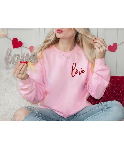 Valentine's Day Sweatshirt Women Love Heart Grahic Long Sleeve Shirt Casual Valentines Gifts Pullover Tops Pink $18.50 Hoodie...