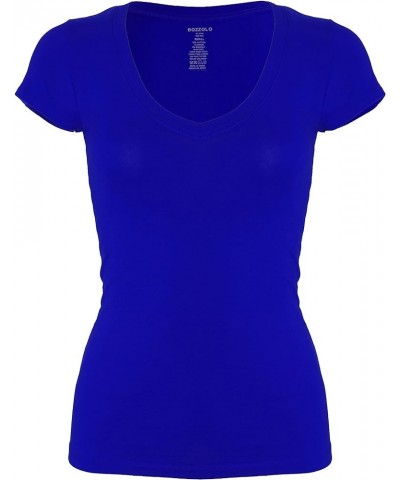 Women's Plain Basic V Neck Short Sleeve Cotton T-Shirts Xx-large Plus,royal $8.69 T-Shirts