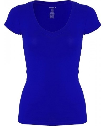 Women's Plain Basic V Neck Short Sleeve Cotton T-Shirts Xx-large Plus,royal $8.69 T-Shirts