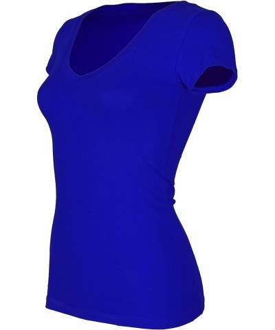 Women's Plain Basic V Neck Short Sleeve Cotton T-Shirts Xx-large Plus,royal $8.69 T-Shirts