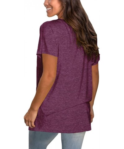 Womens T Shirts Basic V Neck Tee Loose Fitting Casual Short Sleeve Tops 02-fuchsia $11.48 T-Shirts