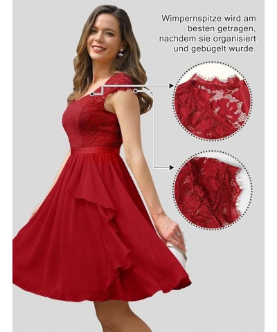 Women's Bridesmaid Dress 2023 Short Prom Dress Ruffle Wedding Guest Cocktail Dress Floral Homecoming Dress Red $27.92 Dresses