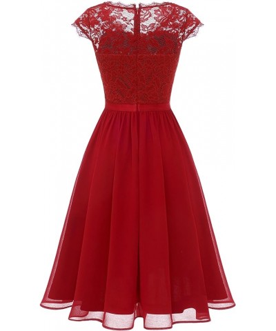 Women's Bridesmaid Dress 2023 Short Prom Dress Ruffle Wedding Guest Cocktail Dress Floral Homecoming Dress Red $27.92 Dresses