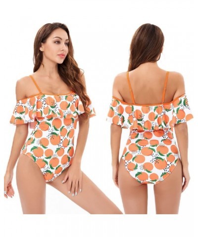 Mommy and Me Matching Family Swimsuit Ruffle Women Swimwear Kids Toddler Bikini Bathing Suits Summer Beachwear Sets Orange $1...