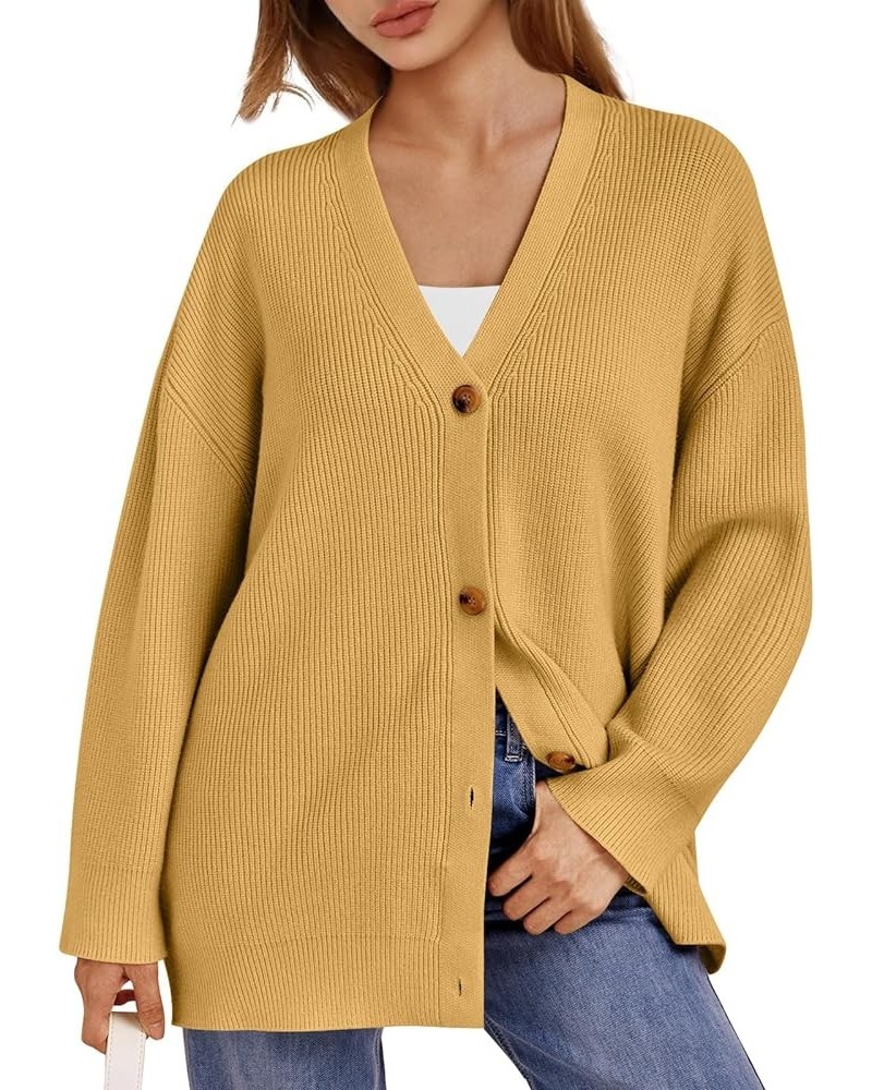 Women's Cardigan 2023 Open Front Oversized Button Lightweight Sweaters V Neck Loose Cardigans Knit Outwear Yellow $19.06 Swea...