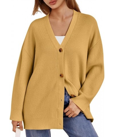 Women's Cardigan 2023 Open Front Oversized Button Lightweight Sweaters V Neck Loose Cardigans Knit Outwear Yellow $19.06 Swea...