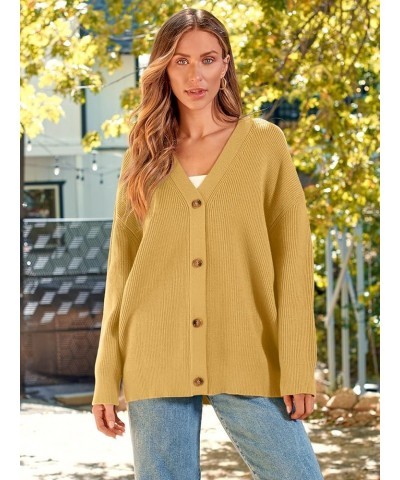 Women's Cardigan 2023 Open Front Oversized Button Lightweight Sweaters V Neck Loose Cardigans Knit Outwear Yellow $19.06 Swea...