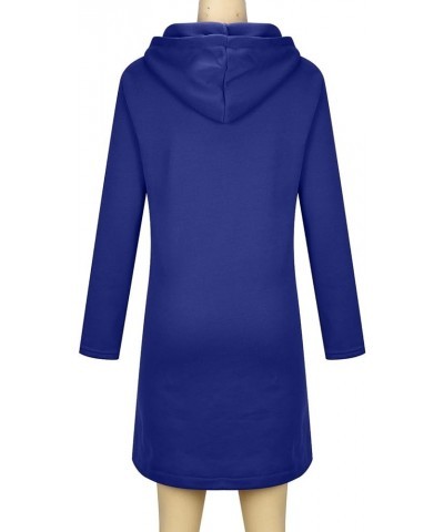 Womens Long Hoodies Long Sleeve Zip Up Solid Plain Pullover Drawstring Loose Fit Casual Fashion Tops Blue $16.43 Hoodies & Sw...