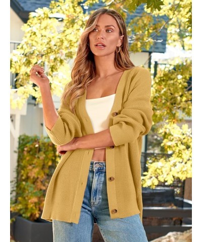 Women's Cardigan 2023 Open Front Oversized Button Lightweight Sweaters V Neck Loose Cardigans Knit Outwear Yellow $19.06 Swea...