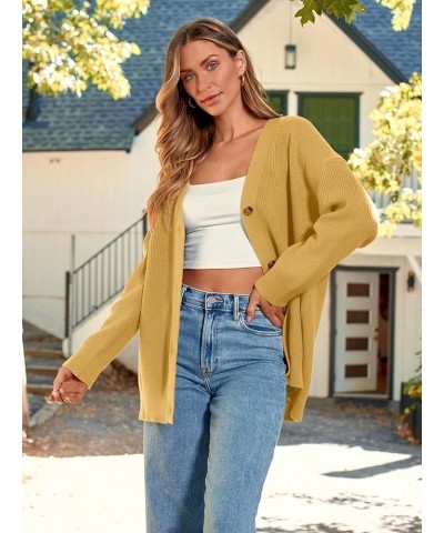 Women's Cardigan 2023 Open Front Oversized Button Lightweight Sweaters V Neck Loose Cardigans Knit Outwear Yellow $19.06 Swea...