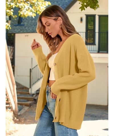 Women's Cardigan 2023 Open Front Oversized Button Lightweight Sweaters V Neck Loose Cardigans Knit Outwear Yellow $19.06 Swea...